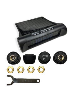 Buy Universal Solar Power Tire Pressure Monitoring System Wireless Auto TPMS with LCD Color Display 4 Sensors Car Accessory in Saudi Arabia