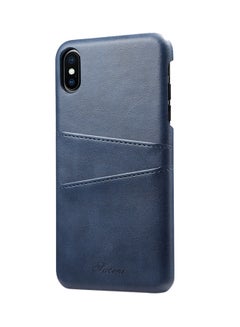 Buy Protective Wallet Case Cover For Apple iPhone XS Max Blue in Saudi Arabia