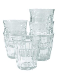Buy 6-Piece Picardie Tumbler Glass Set Clear 220ml in Egypt