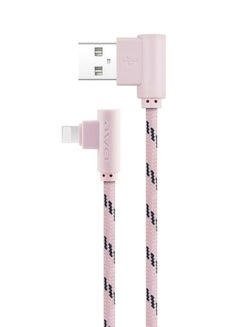 اشتري كابل Micro USB للشحن ومزامنة البيانات على شكل حرف L ذهبي وردي/أسود في السعودية