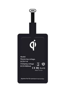 Buy Type-C QI Wireless Charge Receiver Black in Saudi Arabia