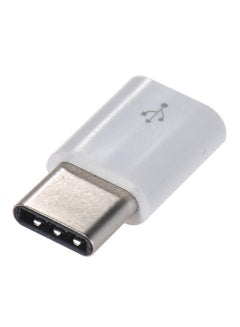 Buy Micro USB Female To USB Type-C Male Data Sync Charging Adapter White in Egypt