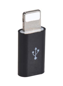 Buy Micro USB Female to Lightning Male Sync Data Converter Charging Adapter Black in Egypt
