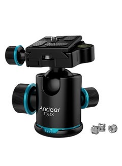Buy Tb81X Tripod  360 Degree Rotating Panoramic Ball Head With 3-Piece 1/4" To 3/8" Srew Adapters Lake blue in UAE