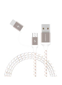 Buy Zero 2-In-1 Type-C And Micro USB Data Sync Charging Cable Gold in Egypt