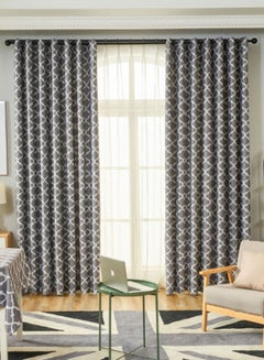 اشتري Classic Oval Geometric Pattern Printed Blackout Curtain رمادي 140 x 240 سنتيمتر في الامارات