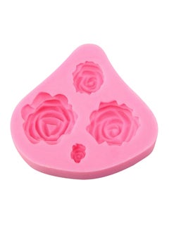 Buy Silicone Baking Mold 3D Roses Flower Pattern Cake Fondant Pink 7.5x1.7centimeter in Saudi Arabia