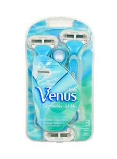 Buy 3-Piece Venus Disposables Razors Turquoise in UAE