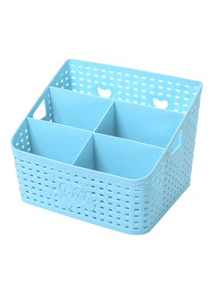 Buy 5 Compartment Plastic Basket Organizer Blue 19.3x16x14cm in Egypt