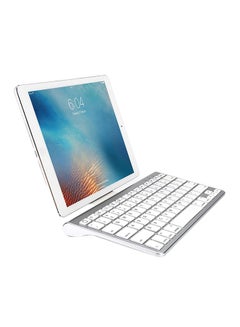 Buy Ultra-Slim Wireless Bluetooth Keyboard With Sliding Stand White in Saudi Arabia