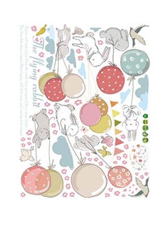 Buy Rabbits And Balloon Printed Wallpaper Multicolour 50x70centimeter in UAE