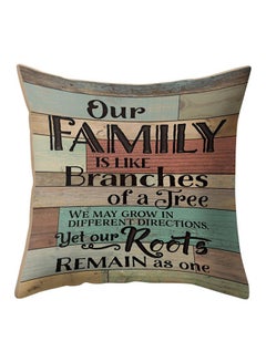 Buy Quote Printed Square Throw Pillow Case Multicolour in Saudi Arabia