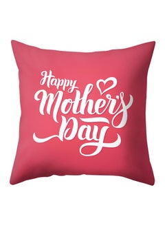 اشتري غطاء وسادة مطبوع عليه عبارة "Happy Mother's Day" أحمر 18x8x18سم في الامارات