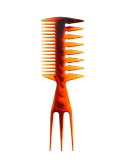 Buy Three-Sided  Wide Tooth Hair  Comb Multicolour 20.50centimeter in UAE