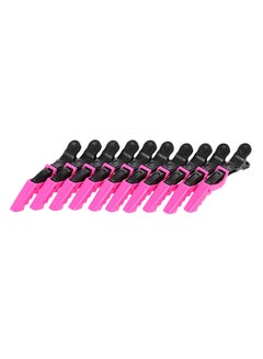 Buy 10-Piece Hair Sectioning Grip Clips Set Black/Pink 11.5centimeter in UAE