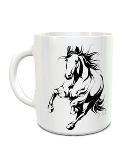 اشتري مج قهوة مطبوع عليه حصان أبيض/أسود في الامارات