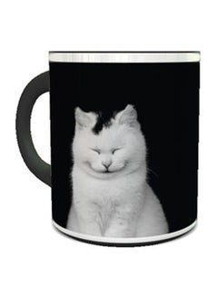 Buy Cat Printed Magic Coffee Mug Black/White in UAE