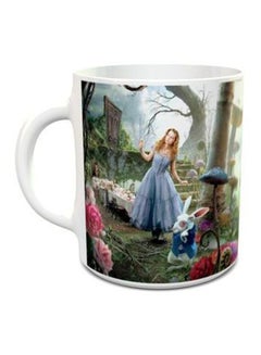 Buy Alice In Wonderland Design 1001 Coffee Mug Grey/Blue/White in UAE