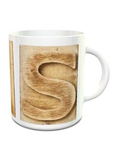 Buy Alphabet S Design 132 Tea Cup Brown/White in UAE