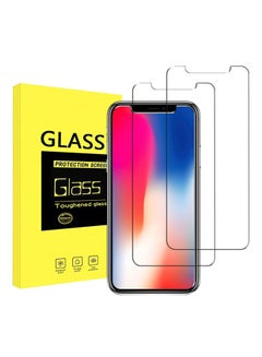 Buy Protective Case Cover With Tempered Glass Screen Protector For Apple iPhone X/Xs Clear in UAE