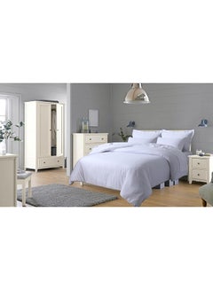 Buy 3-Piece Stain Comforter Set Cotton White in UAE