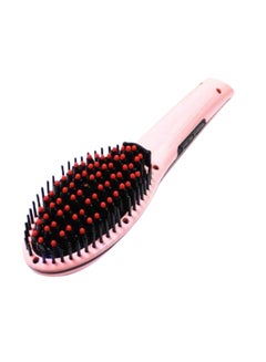 Buy Hair Straightener Brush With LCD Display Pink in Saudi Arabia