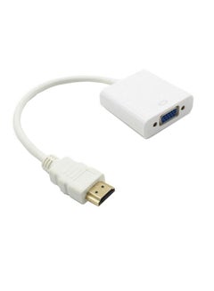 Buy VGA Female To HDMI Male Video Converter Cable Adapter White in Saudi Arabia