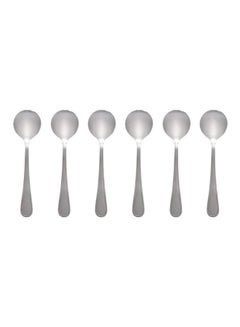 Buy 6-Piece Soup Spoon Set Silver in UAE