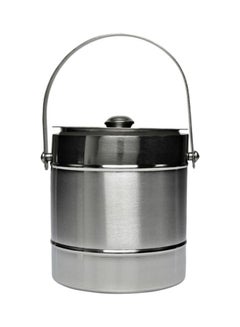 Buy Stainless Steel Ice Bucket With Tong Set Silver in UAE