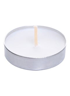 Buy 100-Piece Tea Light Candle Set White/Silver in Egypt