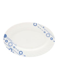 اشتري Oval Dinner Plate 14-Inch أبيض/أزرق في الامارات