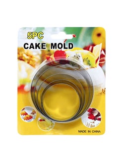 Buy 5-Piece Cake Mould Set Silver in UAE