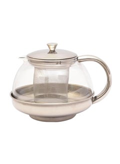 Buy Tea Pot With Strainer Clear/Rose Gold 900ml in UAE