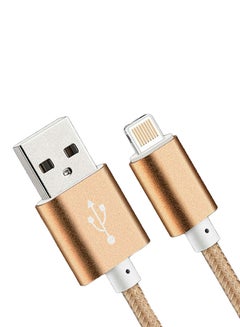 اشتري كابل شحن USB برأس ثماني للشحن ومزامنة البيانات لأجهزة  أبل آيفون 5 / 5S 5c 6 6 بلس آي باد 4 آير آي بود ذهبي في الامارات