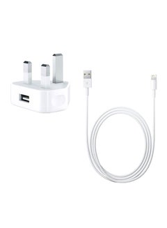 Buy Iphone 6, 6Plus USB Power Adapter With Lightning To USB Cable (1 Meter) in Saudi Arabia