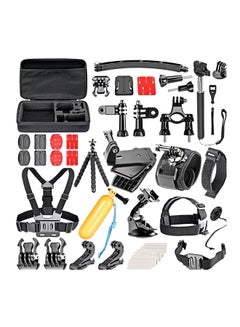Buy 50-In-1 Sport Action Camera Accessory Kit For GoPro Hero4 Hero 7, Hero 6 Hero 5 SJCAM Yi Action Camera Black in UAE