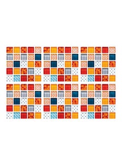 Buy 6-Piece 3D Mosaic Wall Sticker Set Yellow/Red/Blue 20x20cm in Saudi Arabia