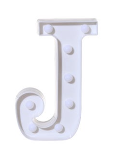 اشتري J Alphabet LED Alphabet LED Letter Lights Light Up White Plastic Letters Standing Hanging Letter Light White 22x18x4.5cm في السعودية