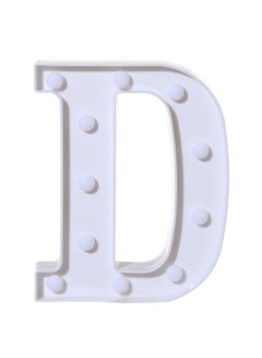اشتري Alphabet Led Letter Lights Light Up White Plastic Letters Standing Hanging D أبيض 22X18X4.5 سنتيمتر في الامارات