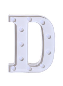 Buy Alphabet LED Letter Lights Light Up Plastic Letters Standing Hanging D White 22X18X4.5cm in UAE