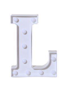 Buy Alphabet LED Letter Lights Light Up Plastic Letters Standing Hanging L White 22X18X4.5cm in Saudi Arabia