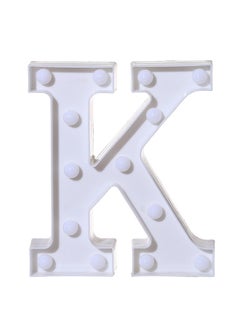 اشتري Alphabet Letter K LED Alphabet Led Letter Lights Light Up Plastic Letters Standing Hanging Light أبيض 22x18x4.5سم في مصر