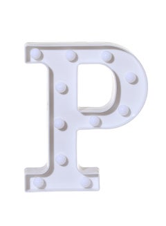 اشتري Alphabet Led Letter Lights Light Up White Plastic Letters Standing Hanging P أبيض 22X18X4.5 سنتيمتر في الامارات