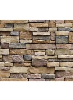 Buy 3D Brick Pattern Decorative Wallpaper Grey/Brown/Beige in UAE