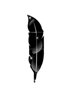 Buy Removable Feather Mirror Wall Stickers Black 25X19X3centimeter in UAE