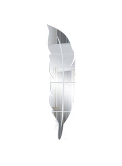 Buy Feather Wall Decoration Sticker Silver 120 x 30cm in UAE