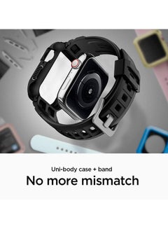 Spigen Rugged Armor Case Cover For Apple Watch Series 4/5/SE/6, 44mm Black  KSA | Riyadh, Jeddah