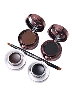 Buy 2 in 1 Music Flower Eyeliner And Eyebrow Eye Makeup Kit Black/Brown in UAE