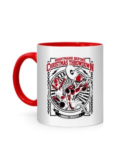 Buy Christmas Throw Down Printed Mug White/Red in UAE