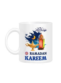 Buy Ramadan Kareem Colorful Design Printed Mug White 10cm in UAE